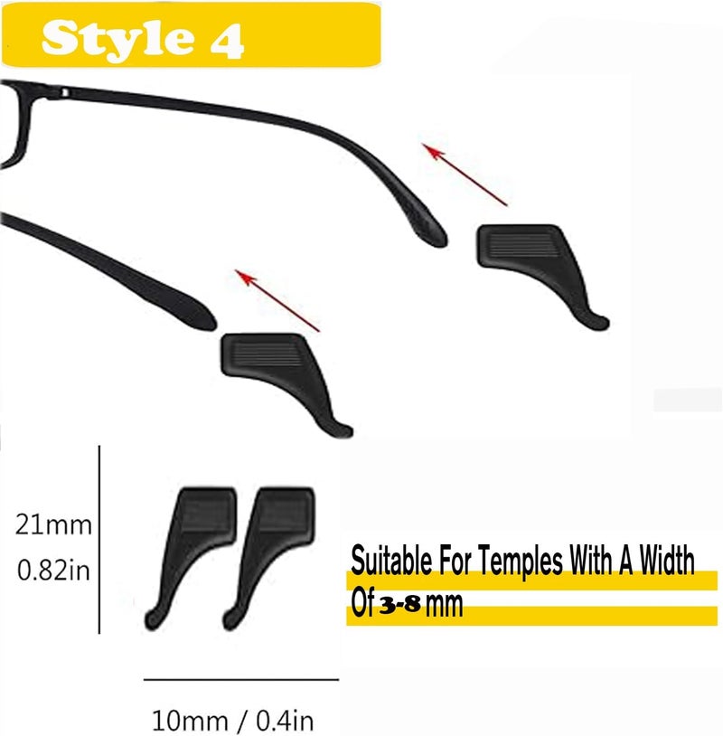 FSACLE Glasses Ear Grips Air Chamber - 20 Pairs Eye Glasses Ear Grippers Anti-Slip Holder, Silicone Ear Hook, Glasses Ear Grip Sleeve Retainer for Sports Glasses, Sunglasses Reading (Clear) - Image 5